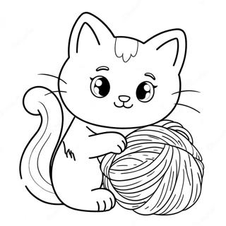 Pahina Ng Kulay Ng Cute Na Kuting Na Naglalaro Ng Sinulid 59773-13092
