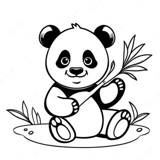 Cute Na Panda Na Kumakain Ng Bamboo Na Pahina Ng Kulay 60042-13150