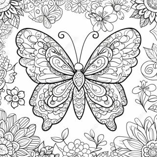 Masalimuot Na Zentangle Butterfly Na Pahina Ng Kulay 61956-13646