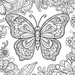 Masalimuot Na Zentangle Butterfly Na Pahina Ng Kulay 61956-13647