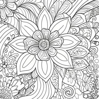 Makulay Na Zentangle Flower Na Pahina Ng Kulay 61957-13650