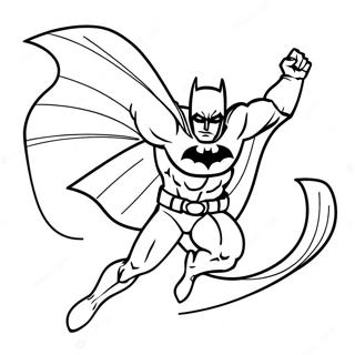 Batman Sa Isang Dynamic Na Poses Na Pahina Ng Kulay 6268-1481