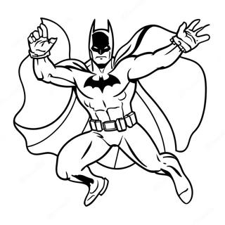 Batman Sa Isang Dynamic Na Poses Na Pahina Ng Kulay 6268-1483