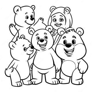 Masha At Ang Bear Kasama Ang Mga Kaibigan Na Pahina Ng Kulay 63160-13970