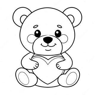 Pahina Ng Kulay Ng Cute Na Teddy Bear Na May Puso 64443-13292
