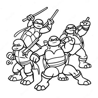 Ninja Turtles Sa Aksyon Na Pahina Ng Kulay 6556-617