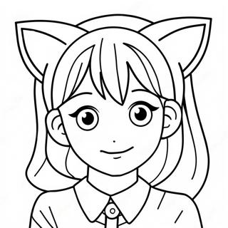 Anime Na Babae Na May Mga Tainga Ng Pusa Pahina Ng Kulay 65911-14423