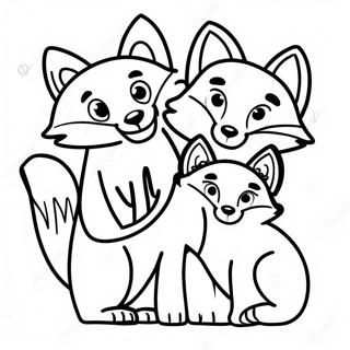 Masayang Pamilya Ng Fox Na Pahina Ng Kulay 6743 1201