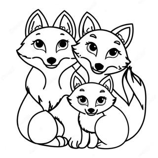 Masayang Pamilya Ng Fox Na Pahina Ng Kulay 6743 1202