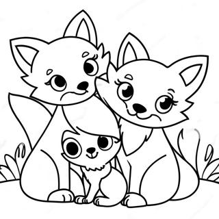 Masayang Pamilya Ng Fox Na Pahina Ng Kulay 6743 1203