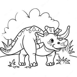 Pahina Ng Kulay Ng Triceratops Na Kumakain 68680 15039