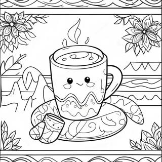 Komportableng Sweater At Mainit Na Cocoa Na Pahina Ng Kulay 6927 1652