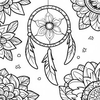 Simpleng Balangkas Ng Dream Catcher Pahina Ng Kulay 69392-15198