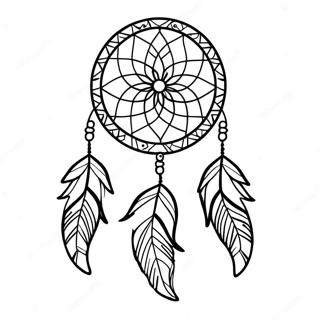 Simpleng Balangkas Ng Dream Catcher Pahina Ng Kulay 69392-15199
