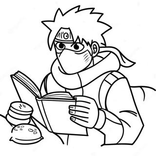 Kakashi Hatake Na Nagbabasa Ng Libro Na Pahina Ng Kulay 7021-926
