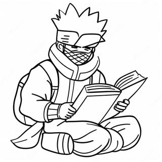 Kakashi Hatake Na Nagbabasa Ng Libro Na Pahina Ng Kulay 7021-927