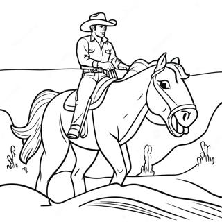Pahina Ng Kulay Ng Bronco Na May Cowboy Na Sakay 71035 15561