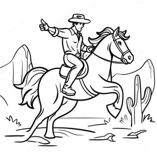 Pahina Ng Kulay Ng Bronco Na May Cowboy Na Sakay 71035 15562