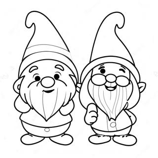 Mga Gnome Ng Pasko Coloring Pages
