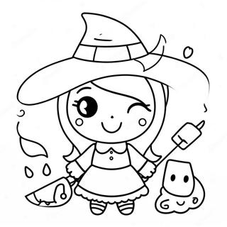 Kaakit Akit Na Nakakatakot Na Kawaii Na Mangkukulam Pahina Ng Kulay 72137-15964