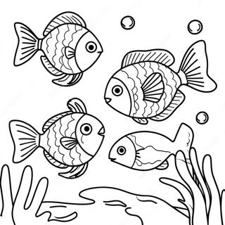Eksena Sa Ilalim Ng Tubig Na May Makukulay Na Isda Pahina Ng Kulay 72724 16412