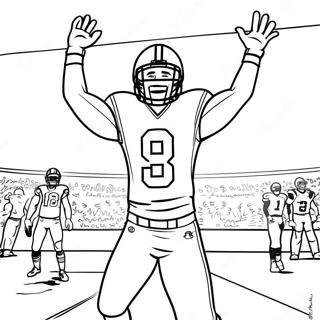 Pahina Ng Kulay Na Wide Receiver Na Nagdiriwang Ng Touchdown 73909-17338