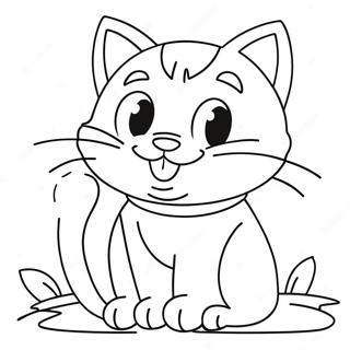 Pahina Ng Kulay Ng Masayahing Cartoon Cat 74752-17990