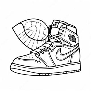 Pahina Ng Kulay Ng Retro Jordan 1 Sneaker Mga Pahina Ng Kulay