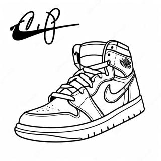 Pahina Ng Kulay Ng Makulay Na Jordan 1 Sneaker Mga Pahina Ng Kulay