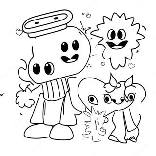 Pahina Ng Kulay Ng Makukulay Na Tauhan Ng Cartoon Ng 80s Mga Pahina Ng Kulay