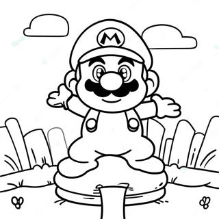 Mario Wonder Sa Isang Eksena Ng Mushroom Kingdom Pahina Ng Kulay 75345-18463