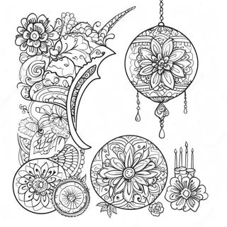 Makukulay Na Dekorasyon Ng Eid Pahina Ng Kulay 75523 18591