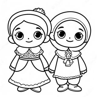 Masayang Mga Bata Sa Kasuotan Ng Eid Pahina Ng Kulay 75526-18603