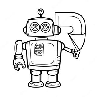 Robot Na Letra R Na Pahina Ng Kulay 75577-18638