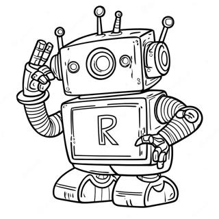 Robot Na Letra R Na Pahina Ng Kulay 75577-18640