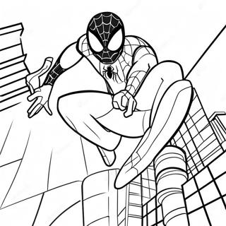 Miles Morales Sa Action Pose Pahina Ng Kulay 7562-55