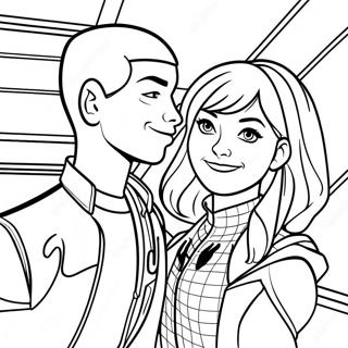 Miles Morales At Gwen Stacy Pahina Ng Kulay 7564-1139