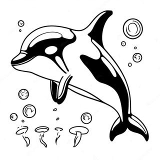 Pahina Ng Kulay Na Cute Na Orca Na Nagsiswimming 75756-18771