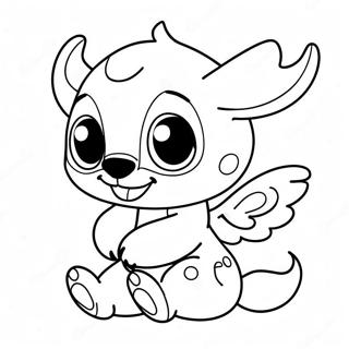 Cute Stitch At Angel Na Pahina Ng Kulay 76012-18966