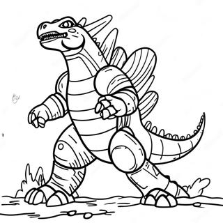 Pahina Ng Kulay Ng Mechagodzilla Sa Laban Mga Pahina Ng Kulay