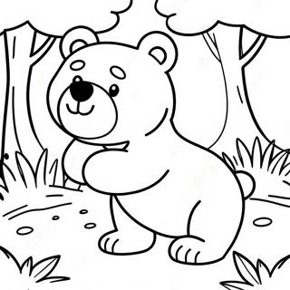 Pahina Ng Kulay Ng Cute Na Kayumangging Oso Sa Gubat 76729-19529