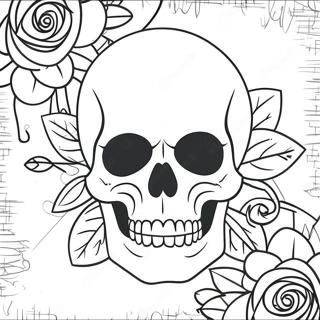 Pahina Ng Kulay Ng Gothic Na Bungo Ng Rosas 77629-20216