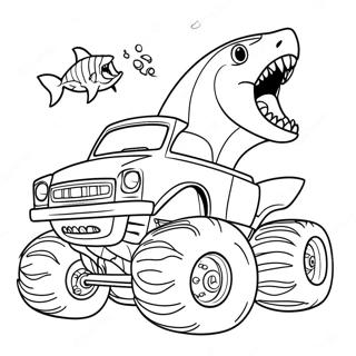 Pahina Ng Kulay Ng Ferocious Shark Monster Truck 78042-20529