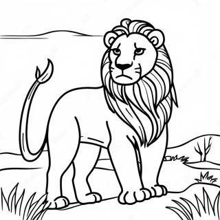 Pahina Ng Kulay Ng Majestic Lion Sa Savannah 79099 21351