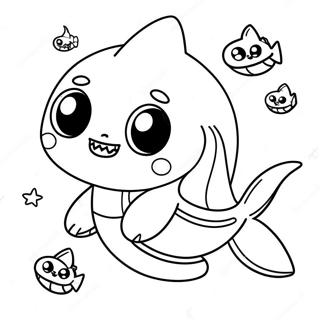 Cute Baby Shark Halloween Pahina Ng Kulay 79203-21429