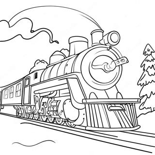 Mahika Ng Polar Express Gabi Na Eksena Pahina Ng Kulay 79255-21476