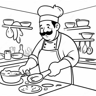 Abalang Chef Sa Kusina Pahina Ng Kulay 79590-21735
