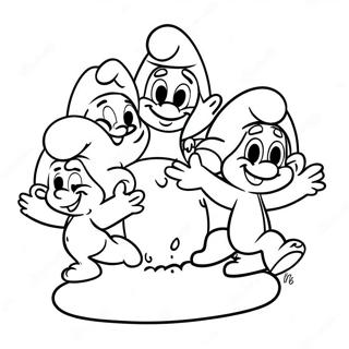Masayang Pahina Ng Kulay Ng Pamilya Ng Smurf 80592-22498