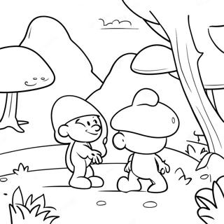 Pahina Ng Kulay Ng Eksena Sa Nayon Ng Smurf 80593-22503