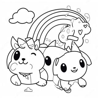 Cyan Rainbow Friends Na Pahina Ng Kulay Ng Kasiyahan 81005-22822